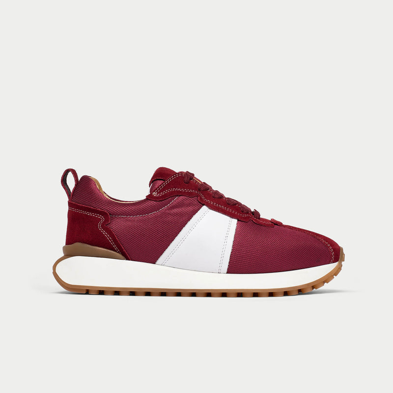 Cosmos - Chunky-Sole Burgundy Wide Fit Trainers