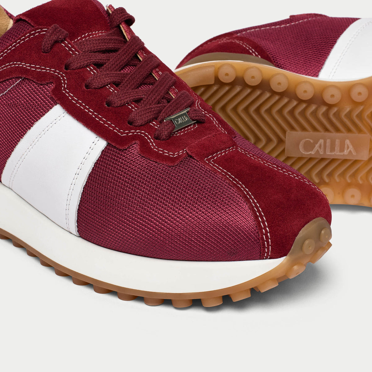 Cosmos - Chunky-Sole Burgundy Wide Fit Trainers (image 4)