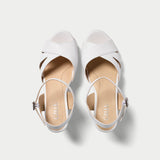 Emily - White Leather with Diamante Buckle