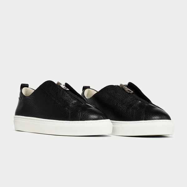 Estella black snake slip-on trainers