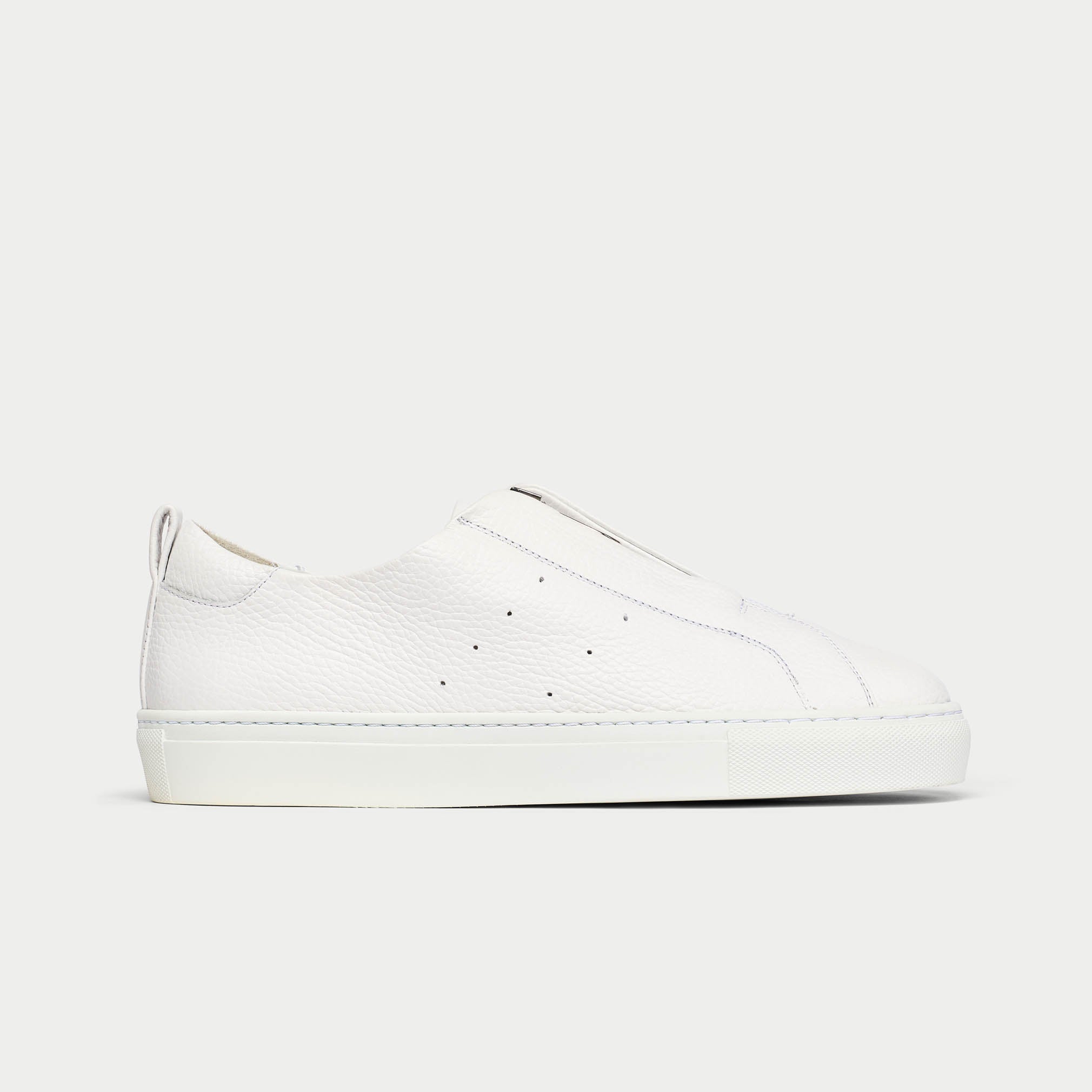 white estella zip up sneaker for bunions side view