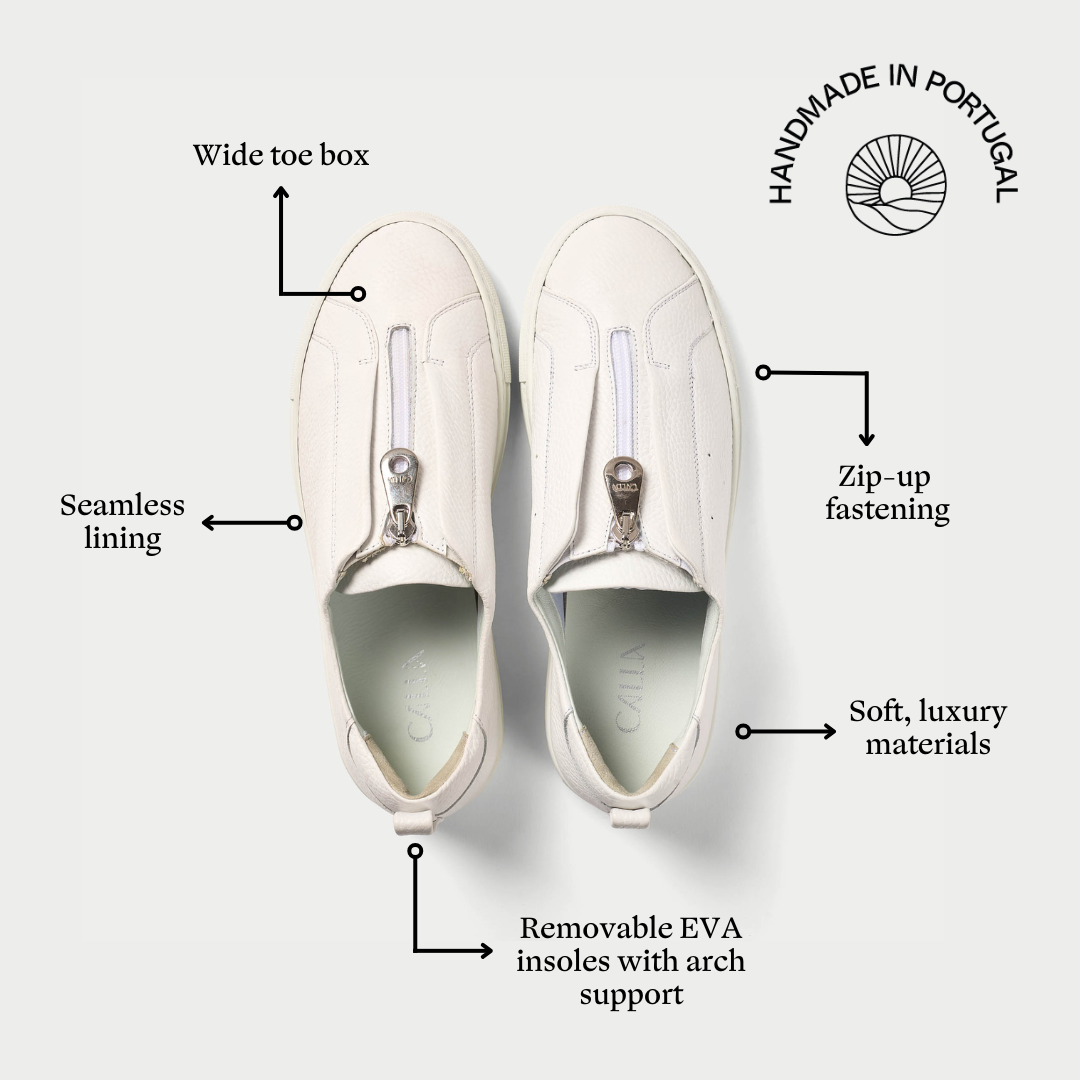 Estella white sneakers features