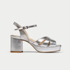 Gracie silver heel sandals side view