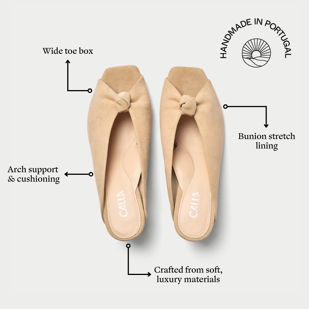 Greta - Taupe Suede Mules