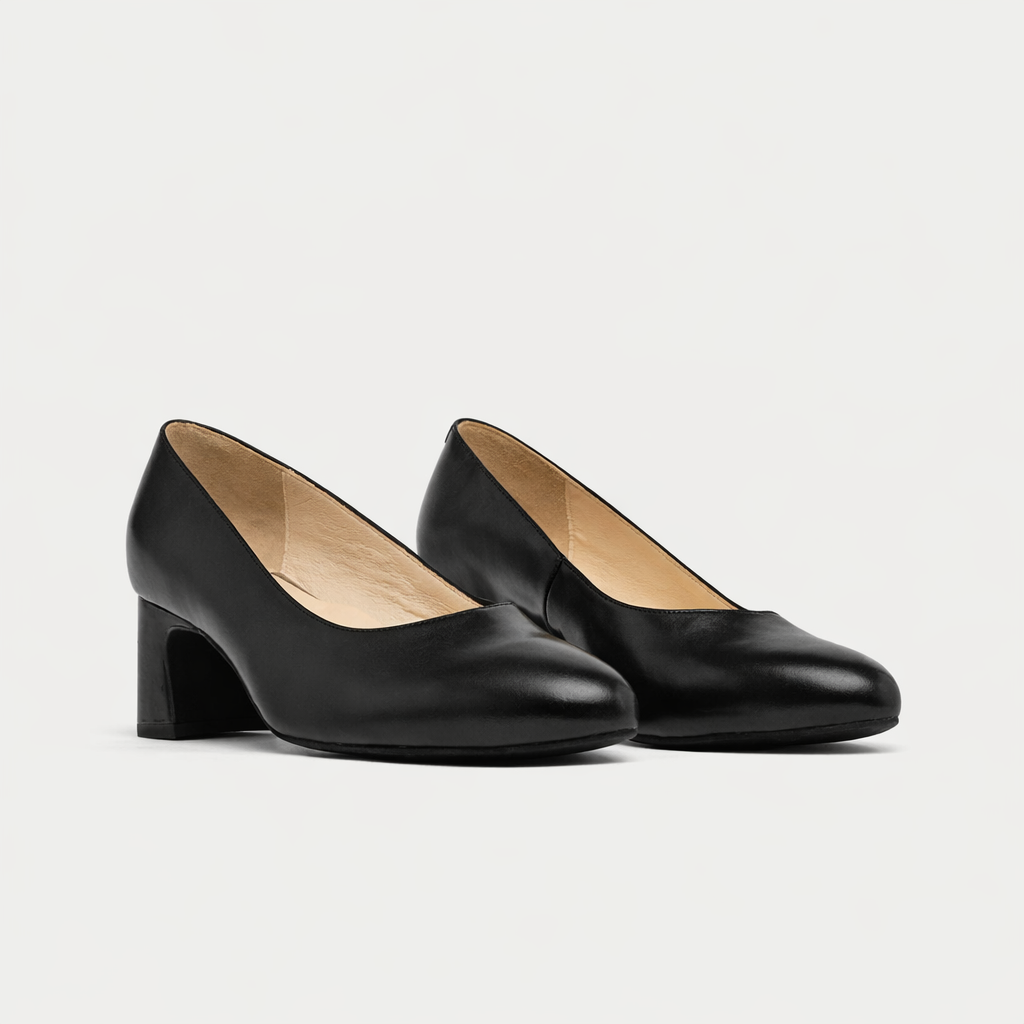 Hallie - Black Leather Pumps (image 2)