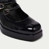 Ivy - Black Shine Leather