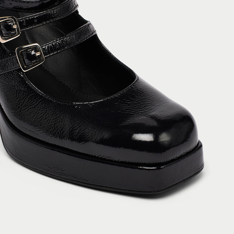 Ivy - Black Shine Leather