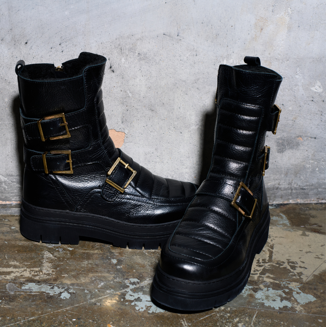 Joanna black boots for wide feet