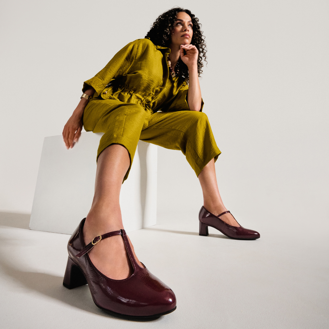 Lorette - Cherry Patent Leather Courts