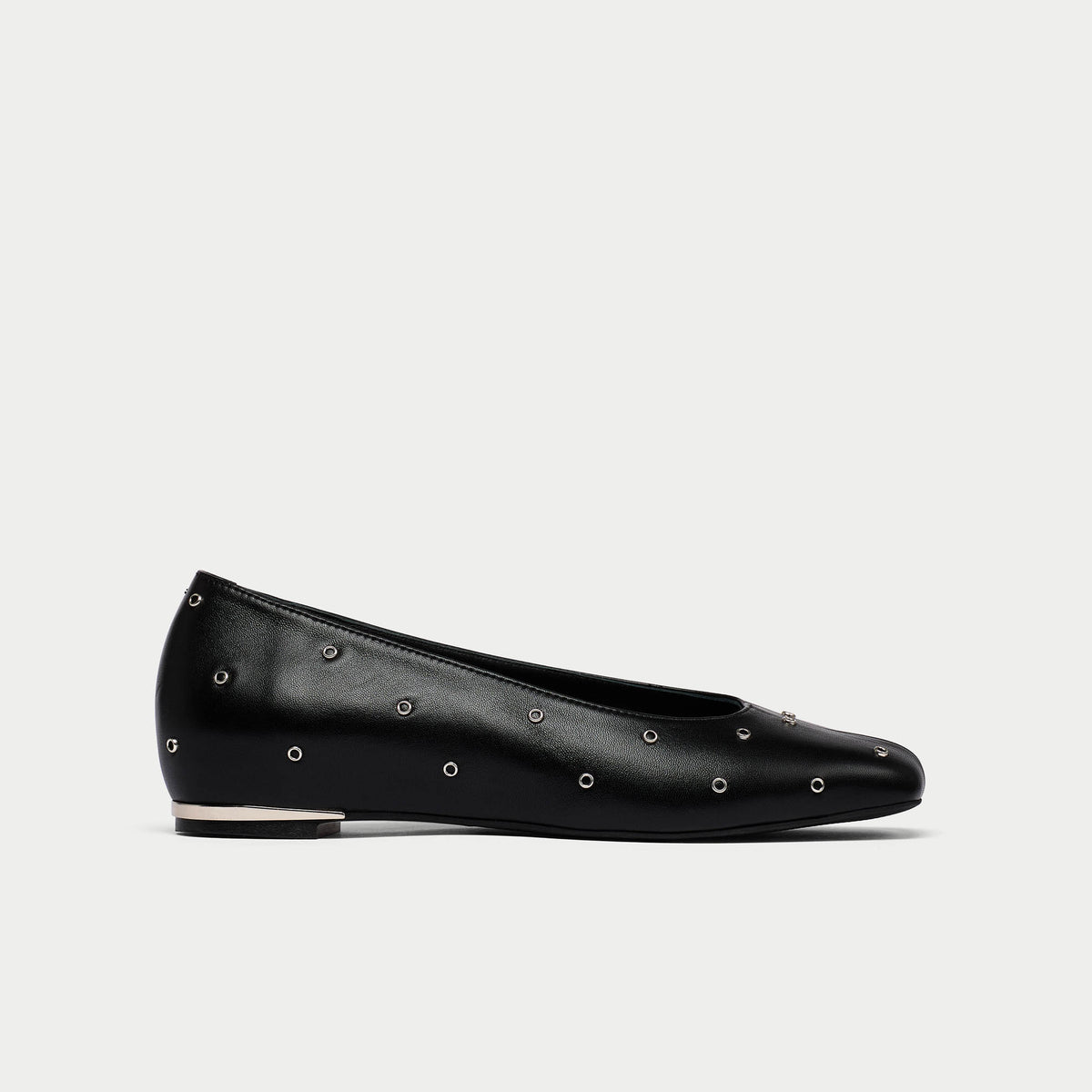 Lucinda - Black Studded Leather Ballerinas (image 1)