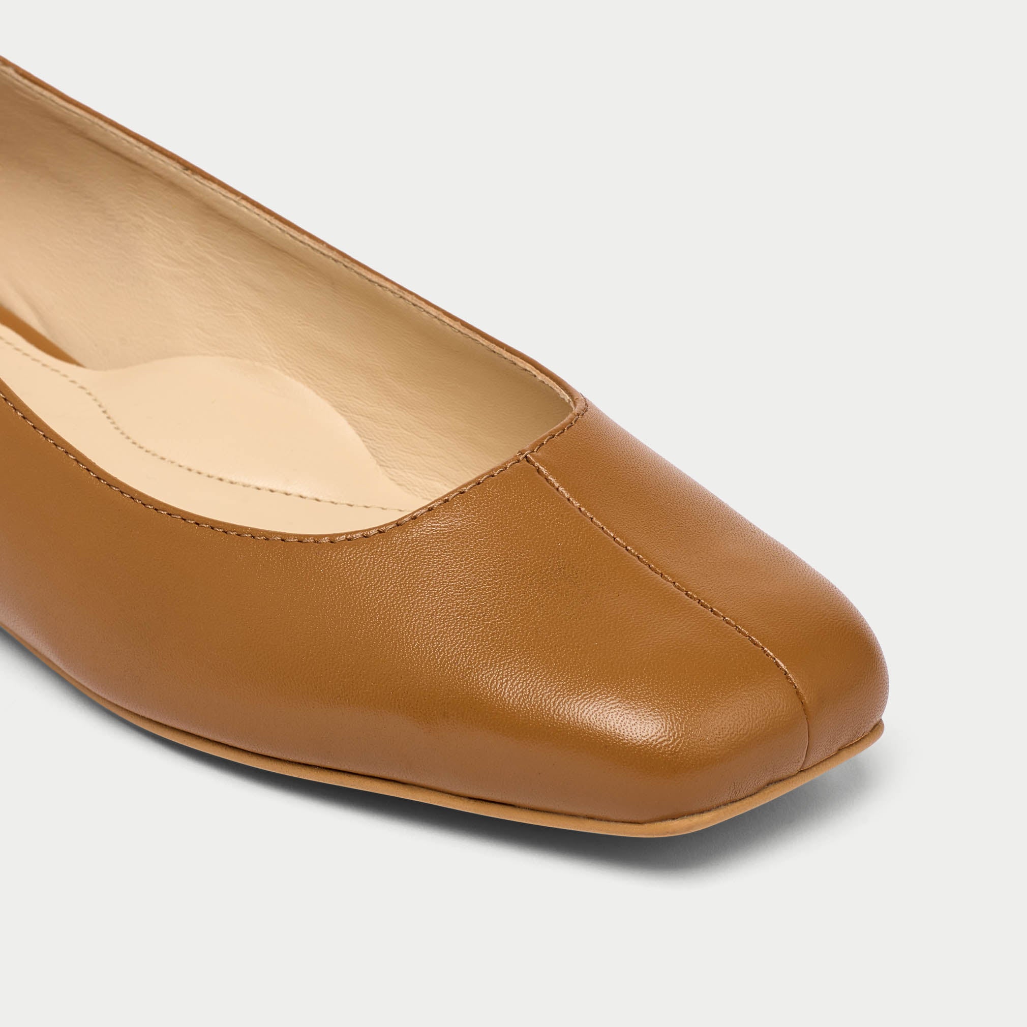 Calla Lucinda Tan leather flat ballerina shoe