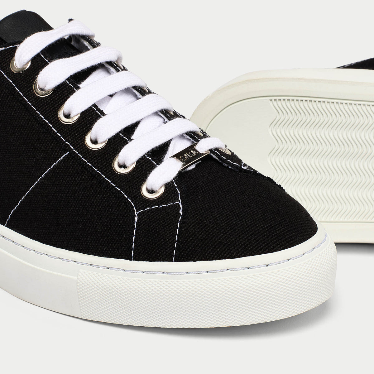 Luna Vegan - Black Wide Fit Trainers (image 7)