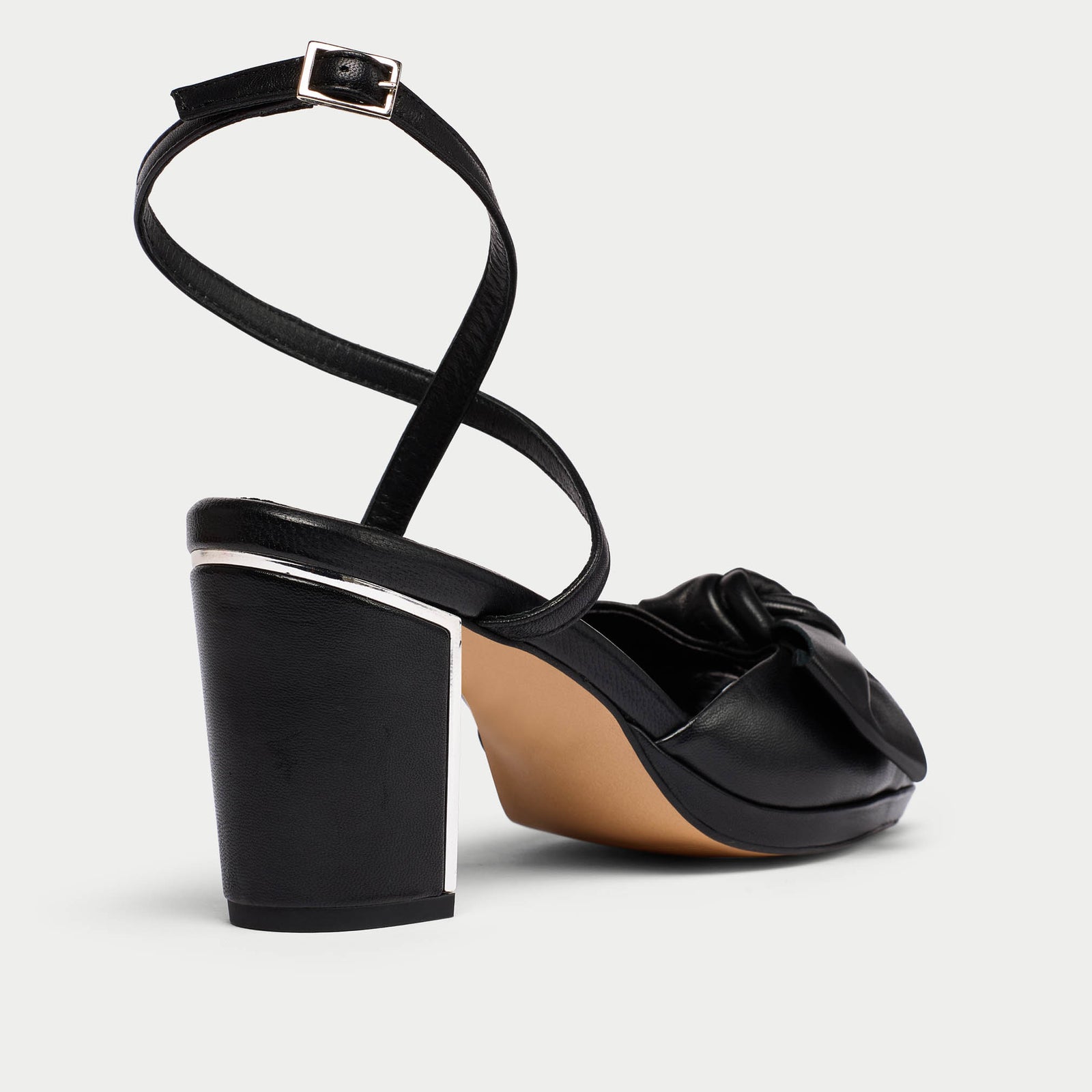 Calla Shoes | Lydia | Black leather high heel sandal