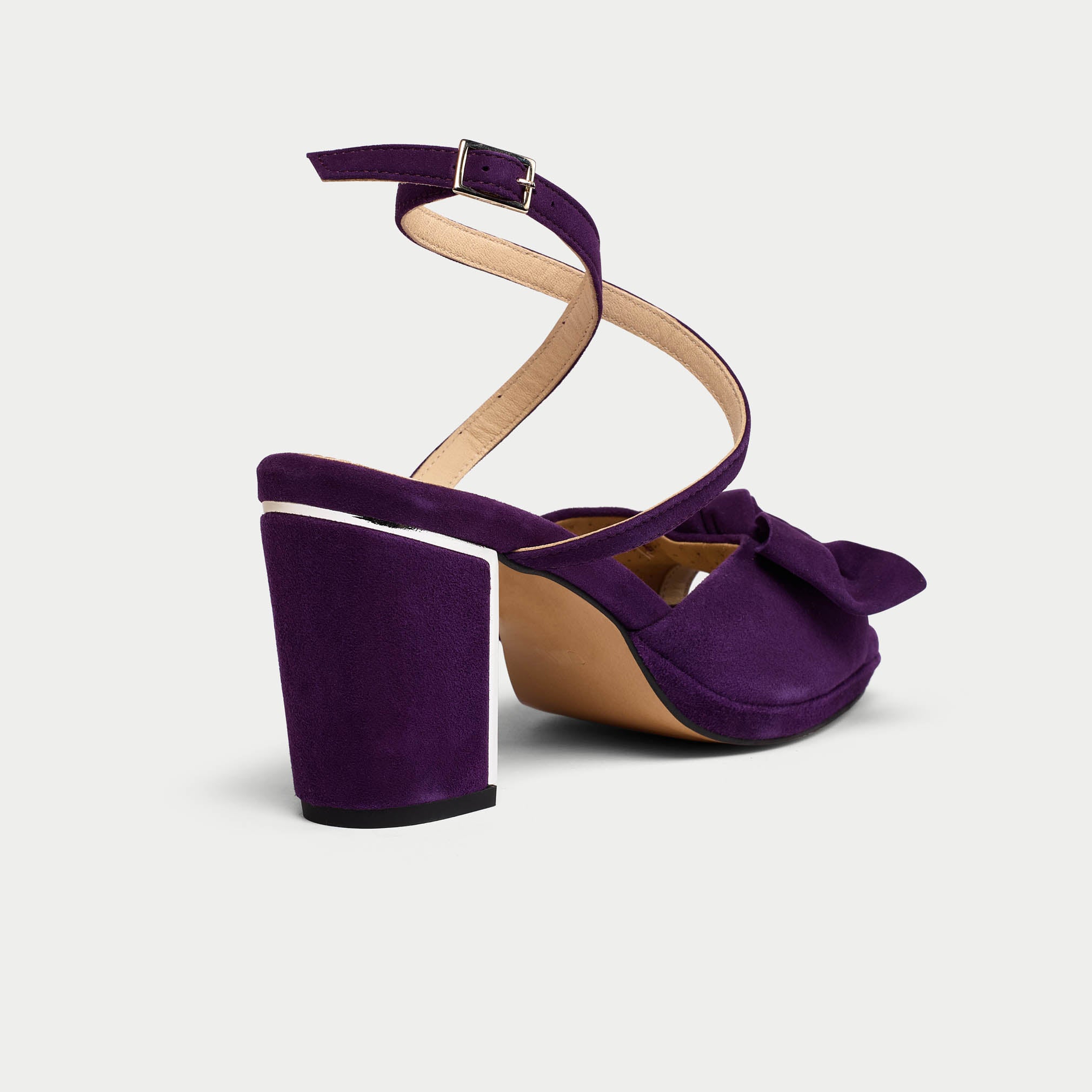 Calla Shoes Lydia Plum suede high heel sandal