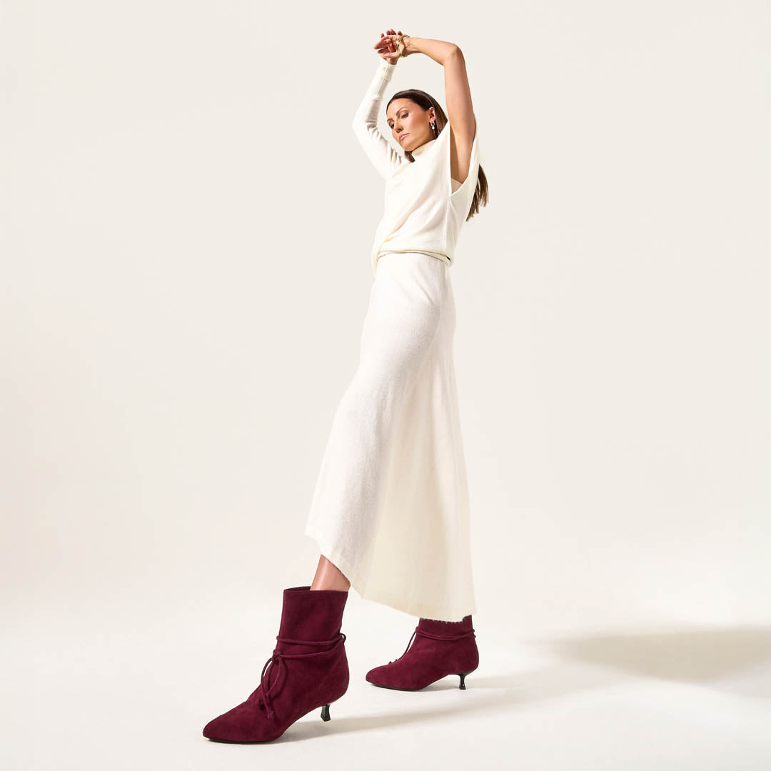 Maisie Cherry Suede Boots