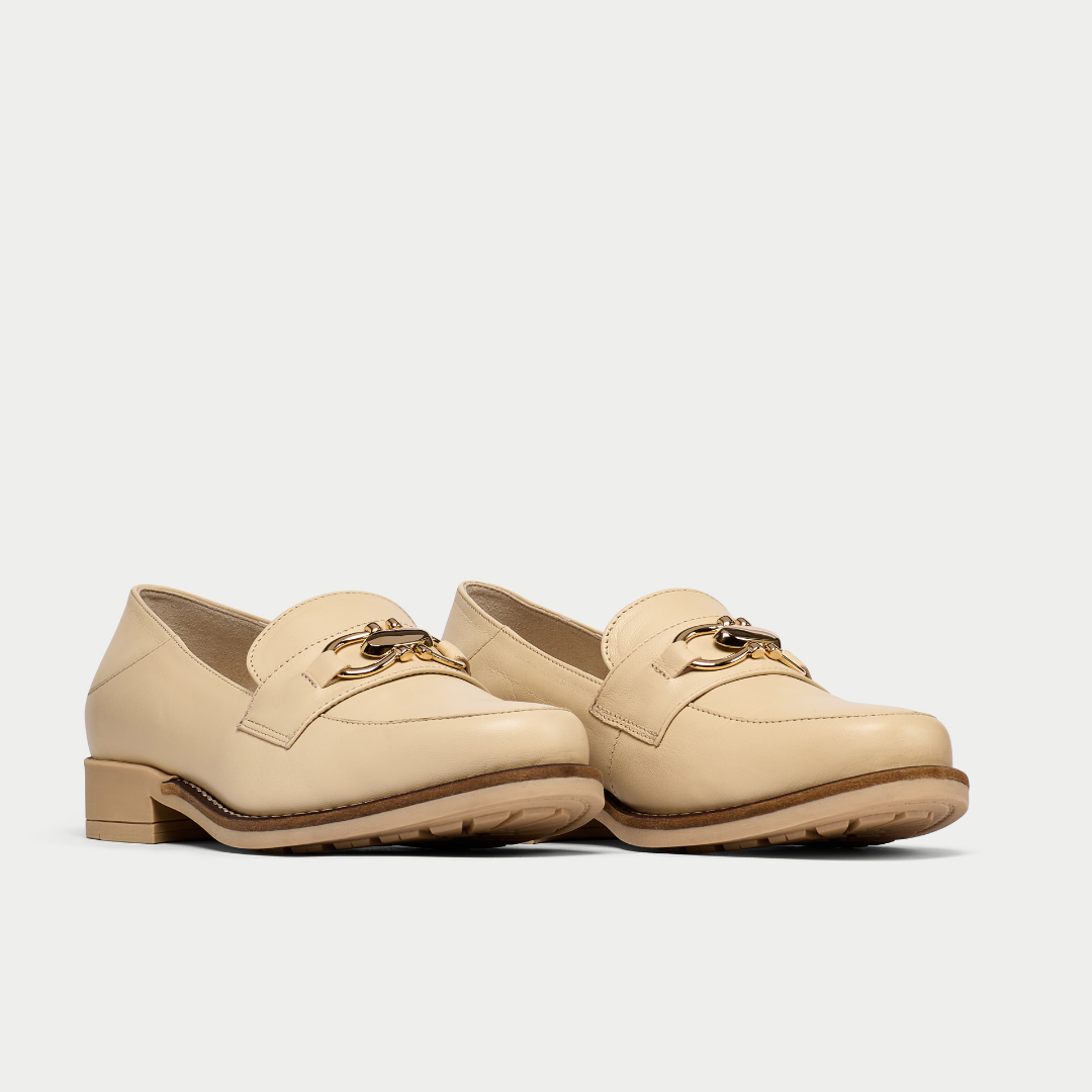 Meredith neutral loafer pair