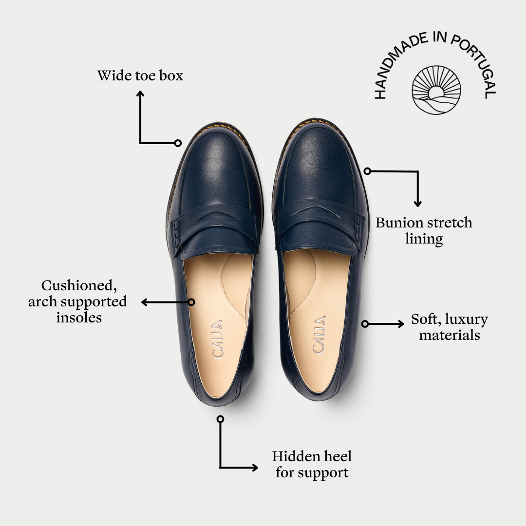 Nadia - Navy Leather Loafers (image 5)