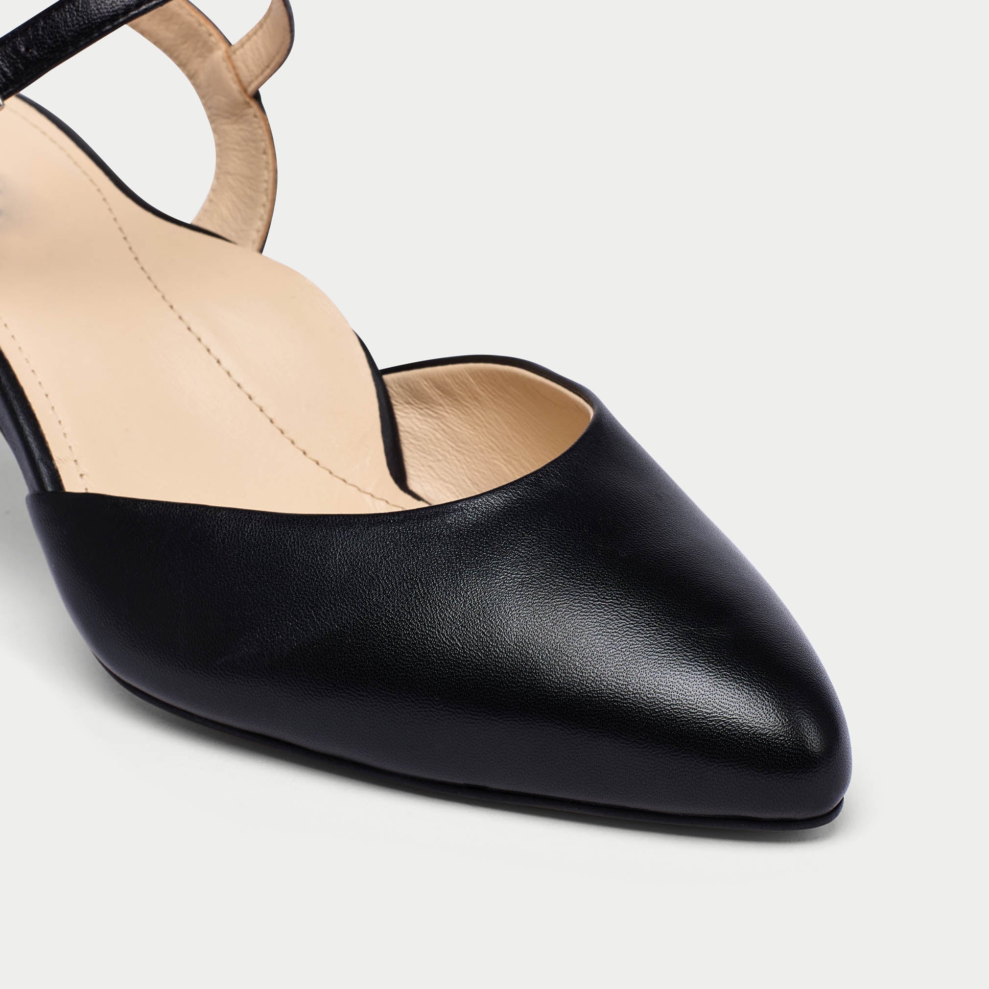 Patricia - Black Leather Heels