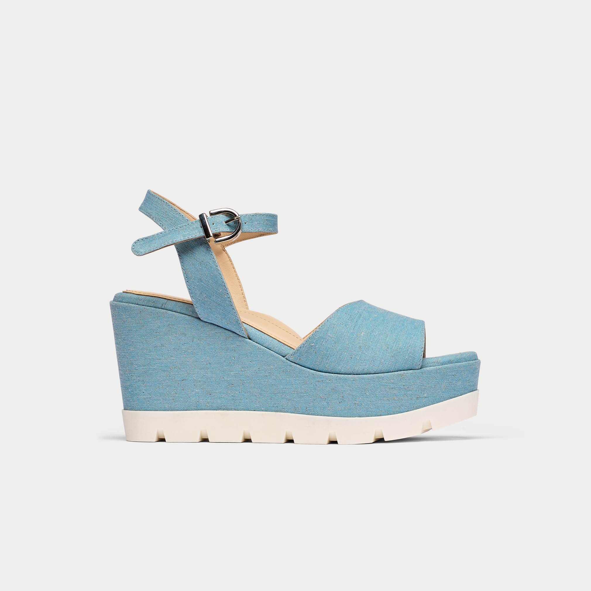 Rosa denim wedge sandal side view