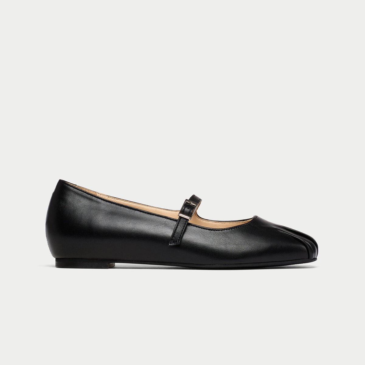 Rosemary - Black Leather Ballerinas