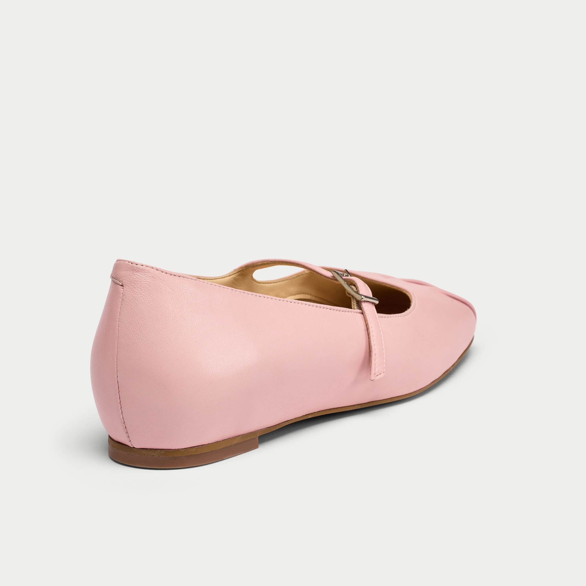 Rosemary pink flat ballerina back close up