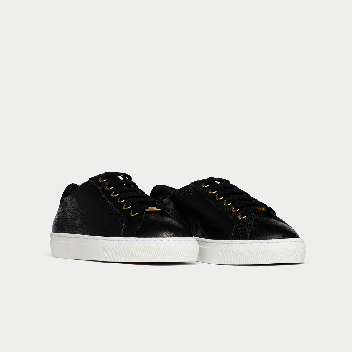 Star - Black Leather Wide Fit Trainers (image 2)