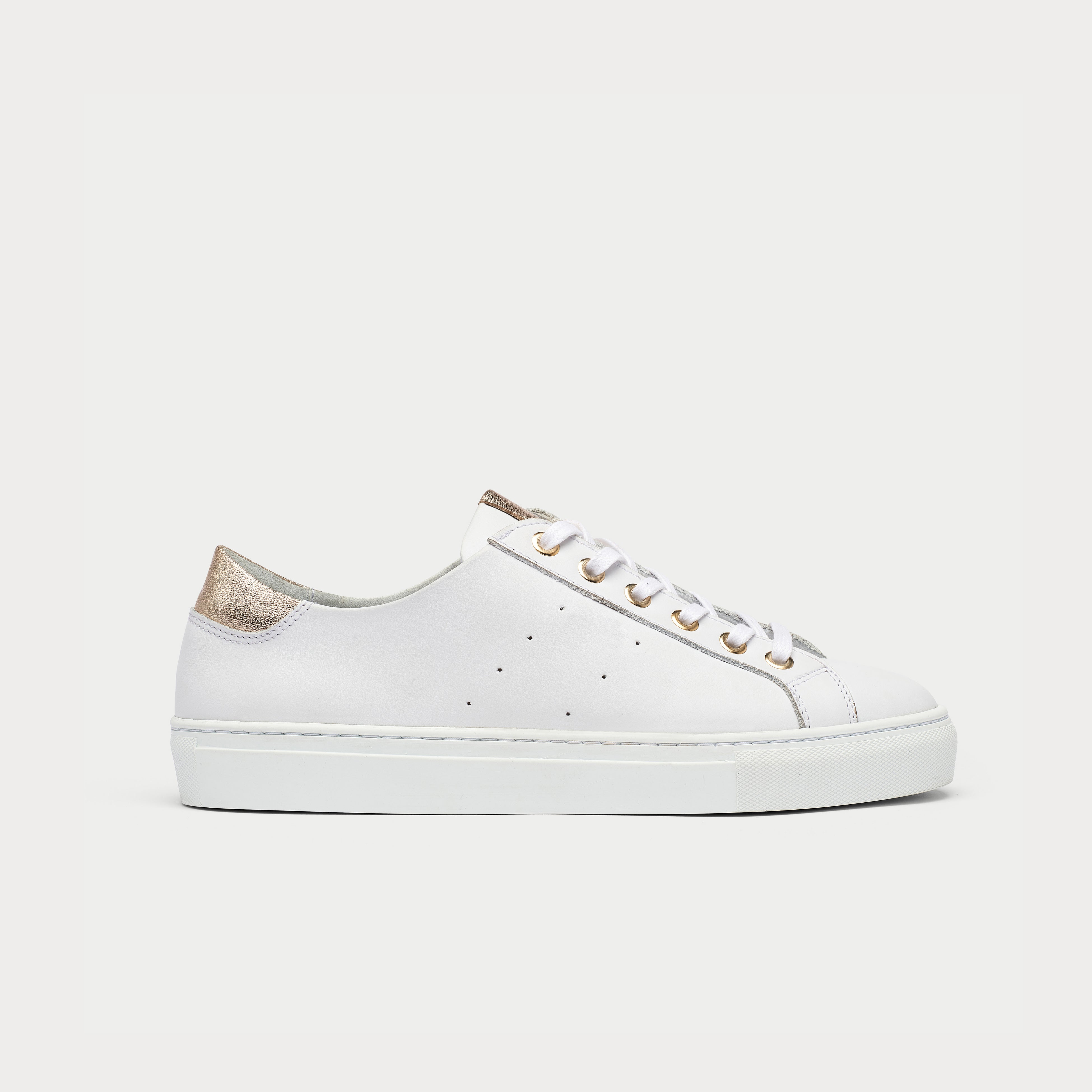 Star - Smooth White Leather & Champagne