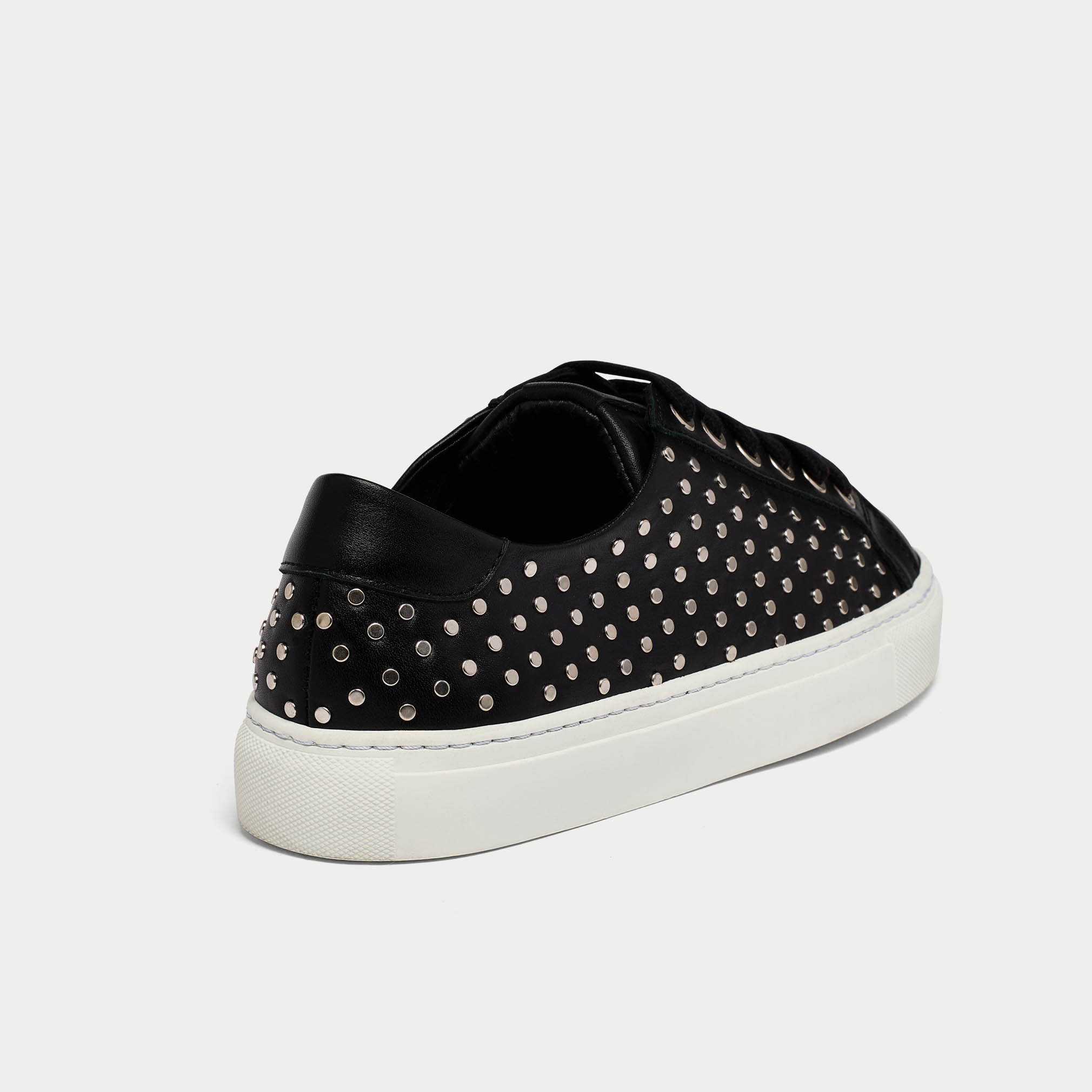 Star black studded sneakers back view