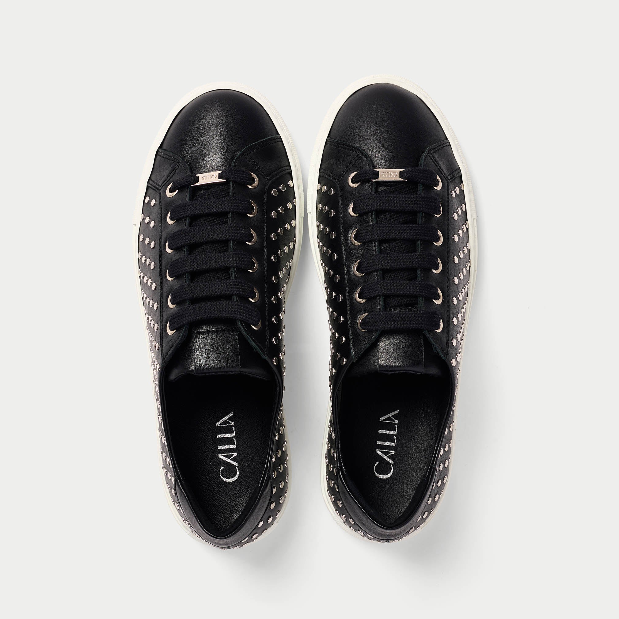 Star black sneakers top view