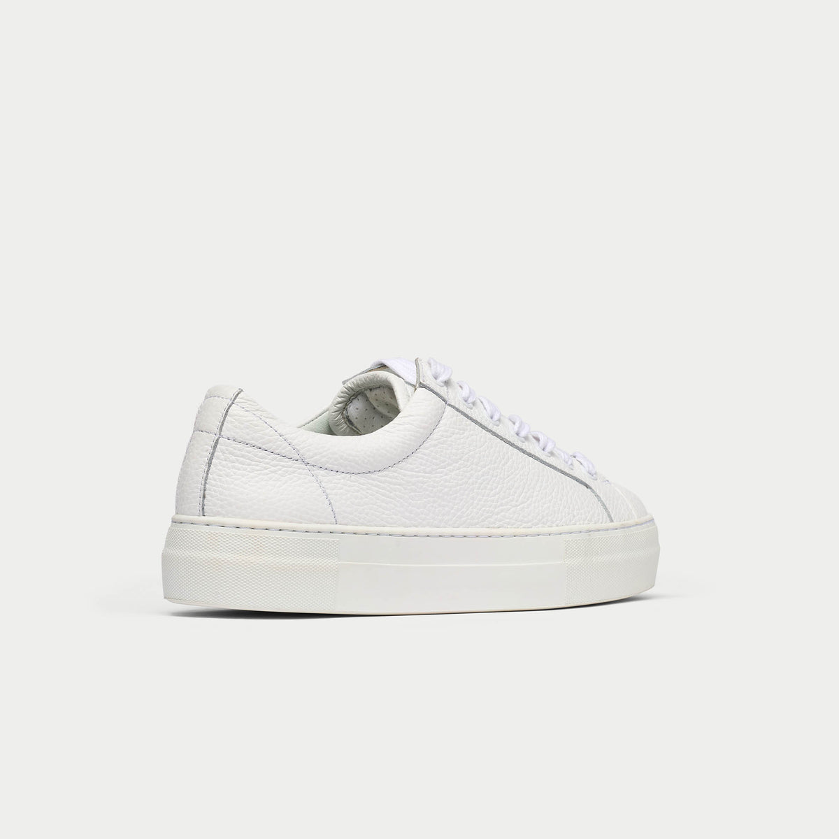Saturn - White Leather Wide Fit Trainers (image 7)
