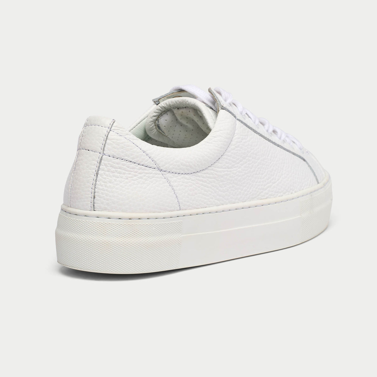 Saturn - White Leather Wide Fit Trainers (image 5)