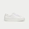 Saturn white leather sneakers for wide feet side view