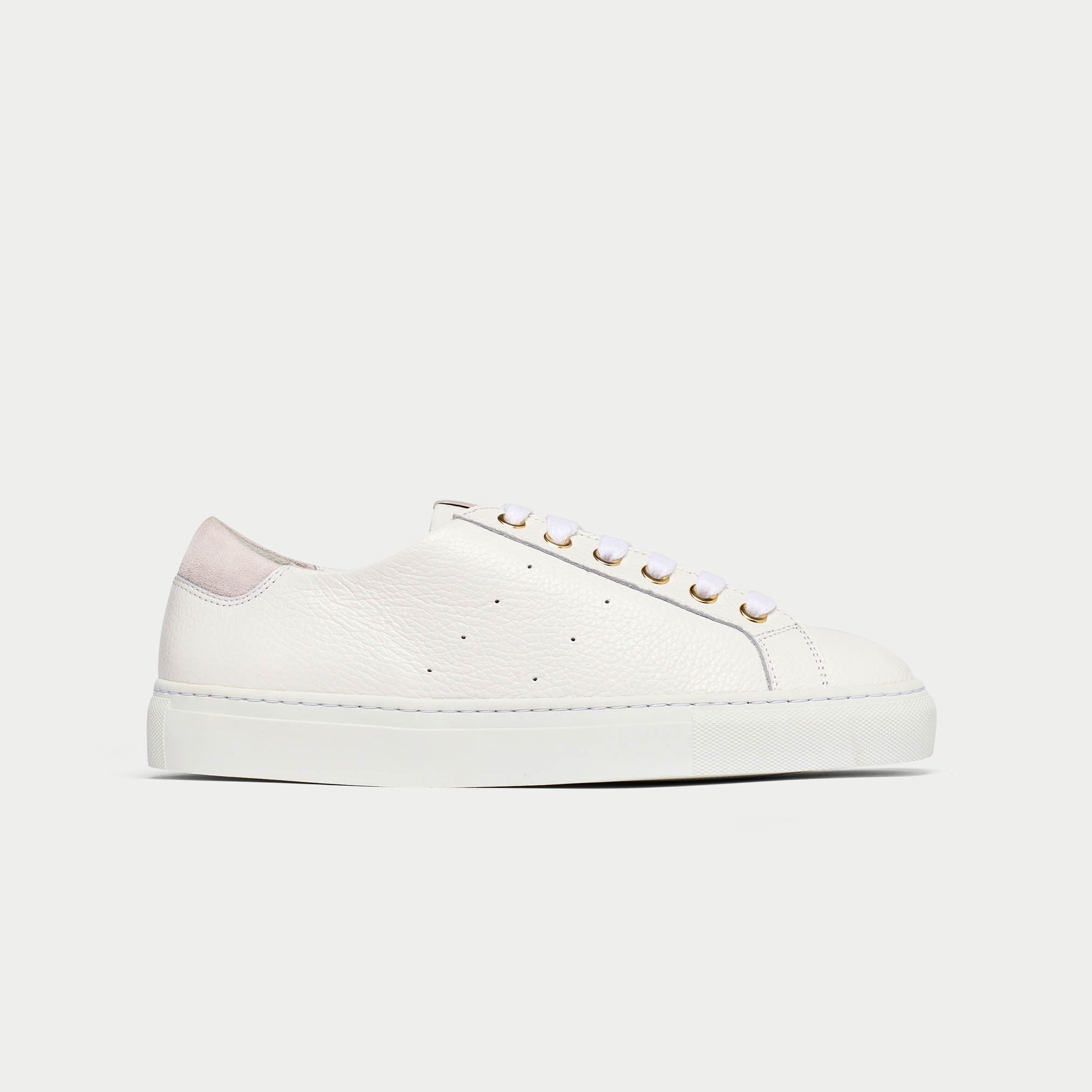 Star white leather sneaker side view