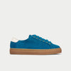 Star teal suede sneakers for bunions side view