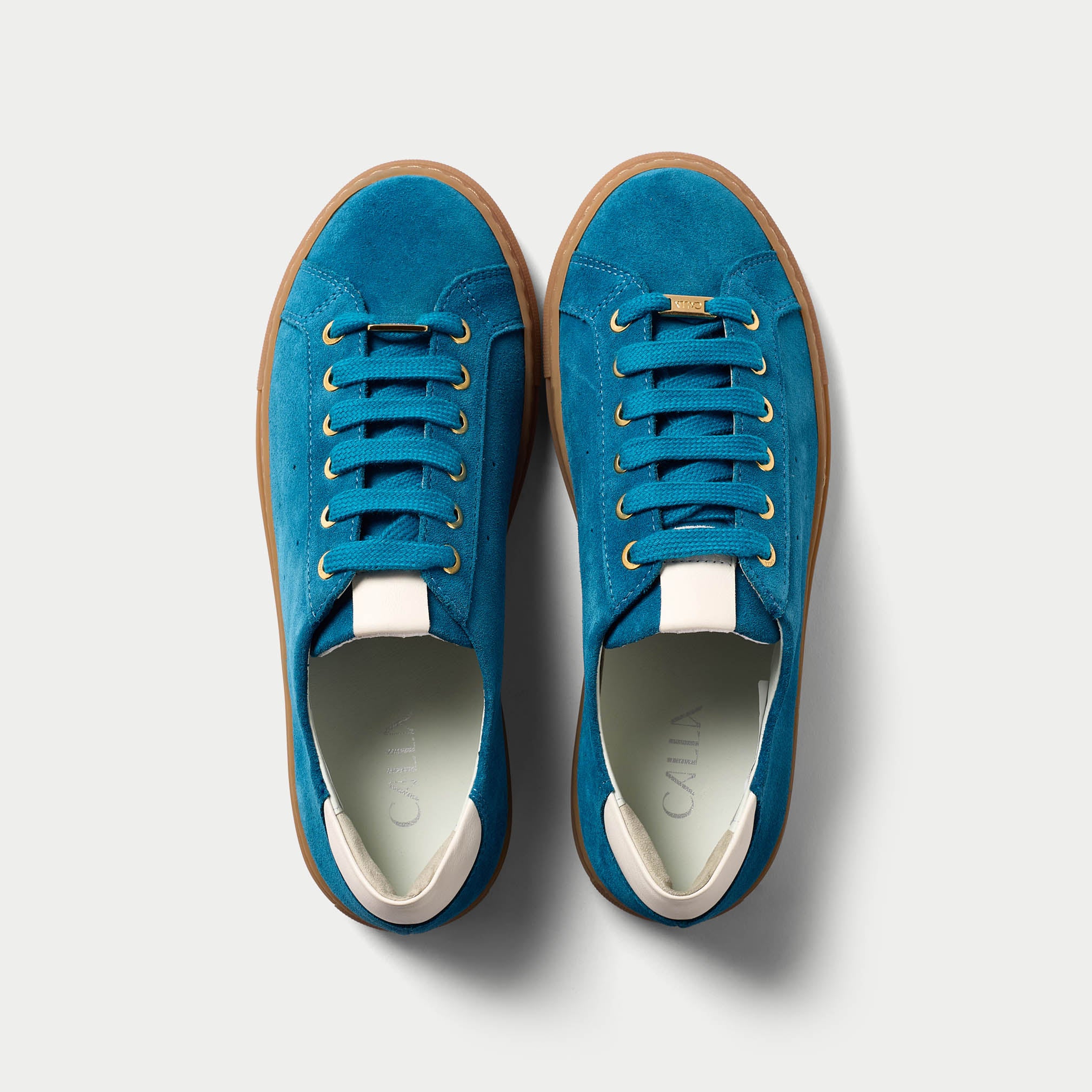 Star teal sneakers top view