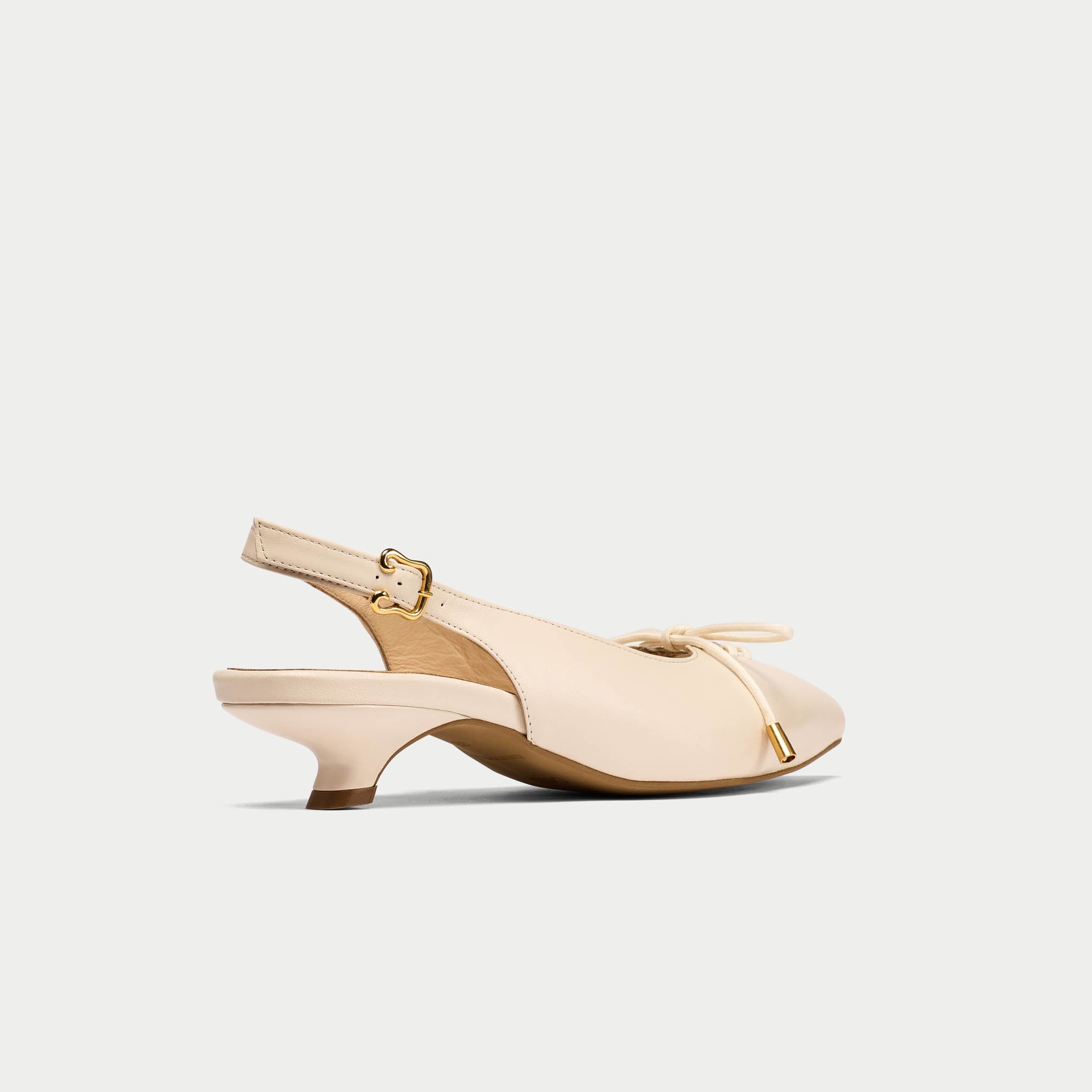 Trudie neutral slingback shoe back/side view