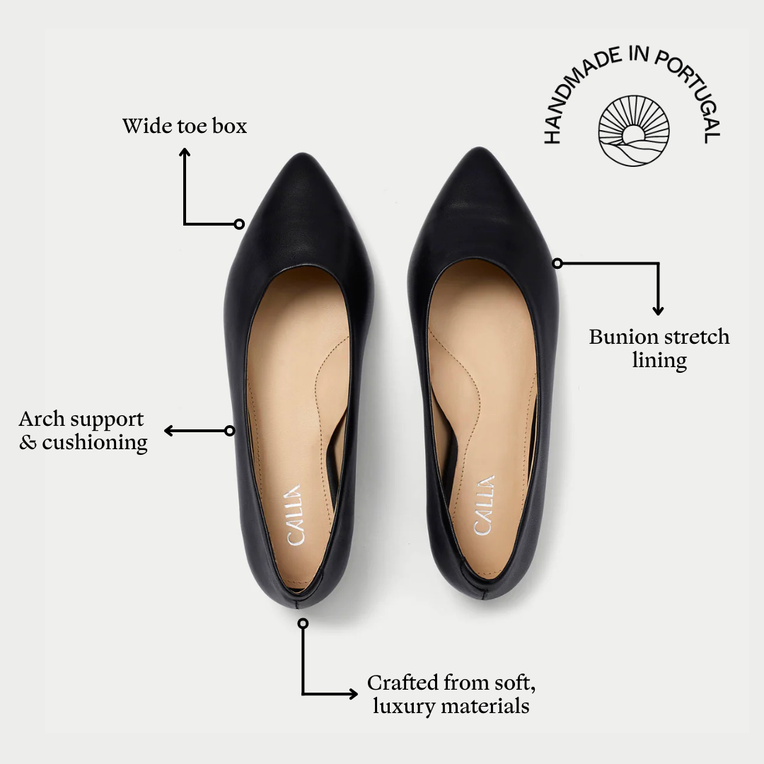 Agata black flats features