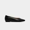 agata black leather flat for bunions side view