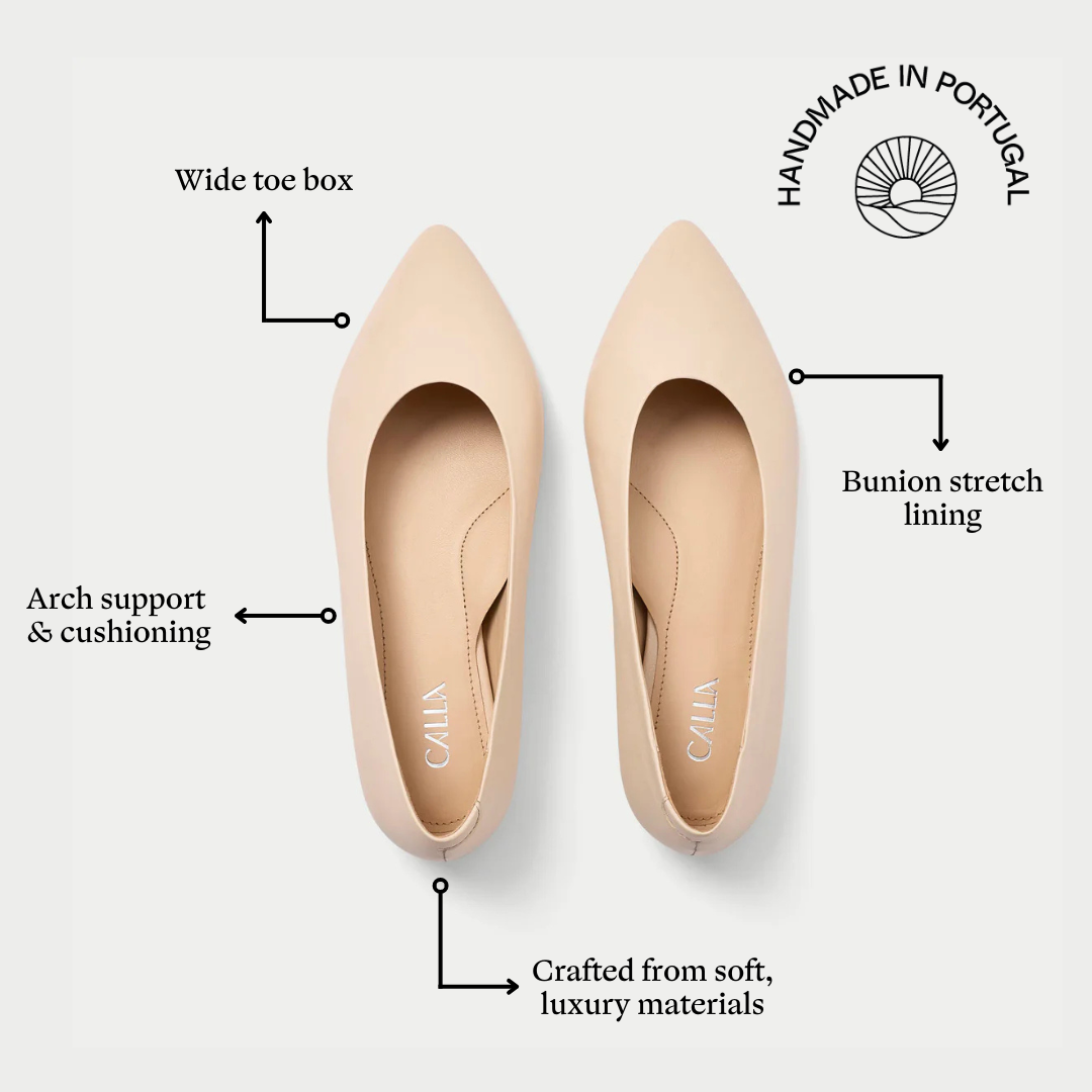 Agata butter cream leather flats features