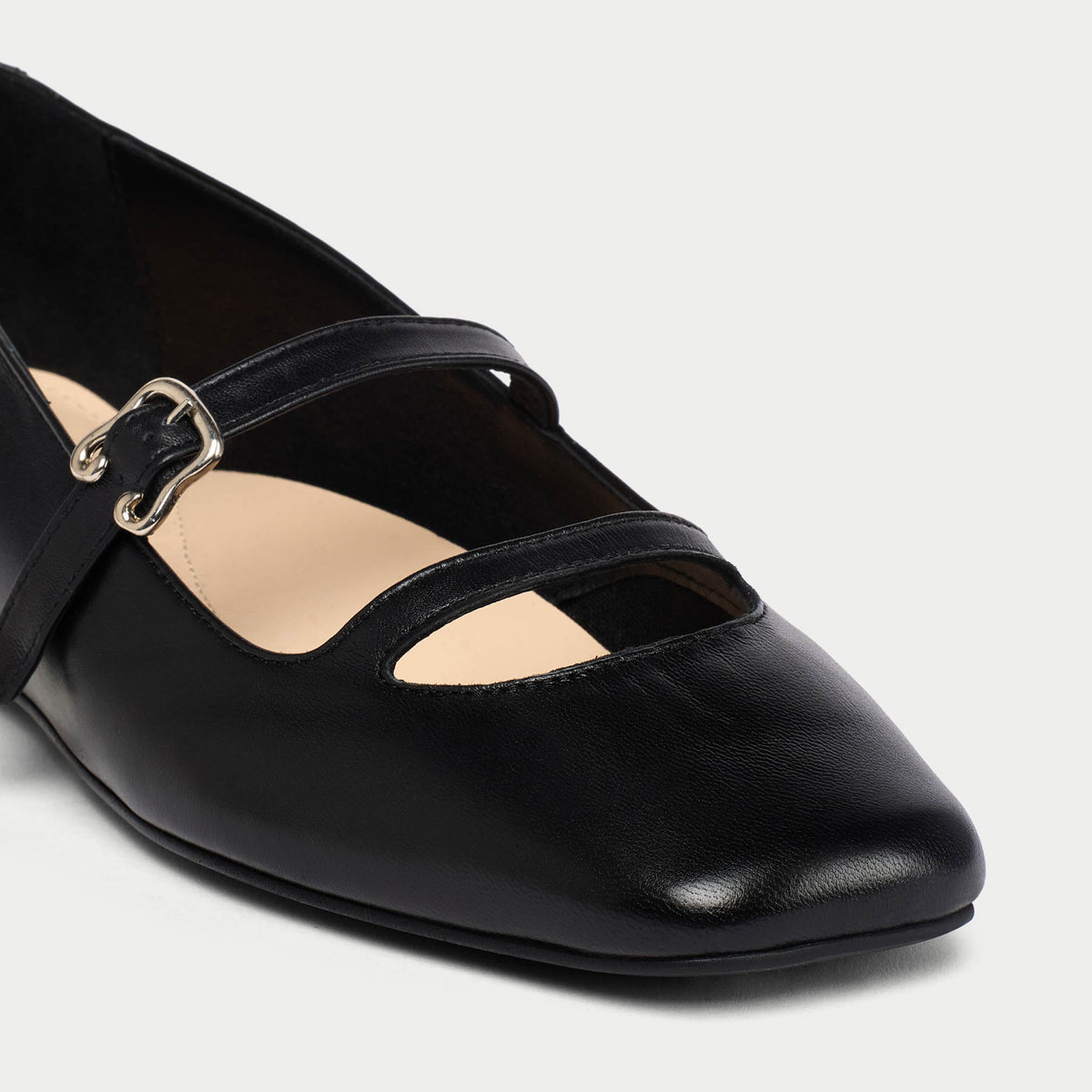 Alexa - Black Leather Ballerinas (image 3)
