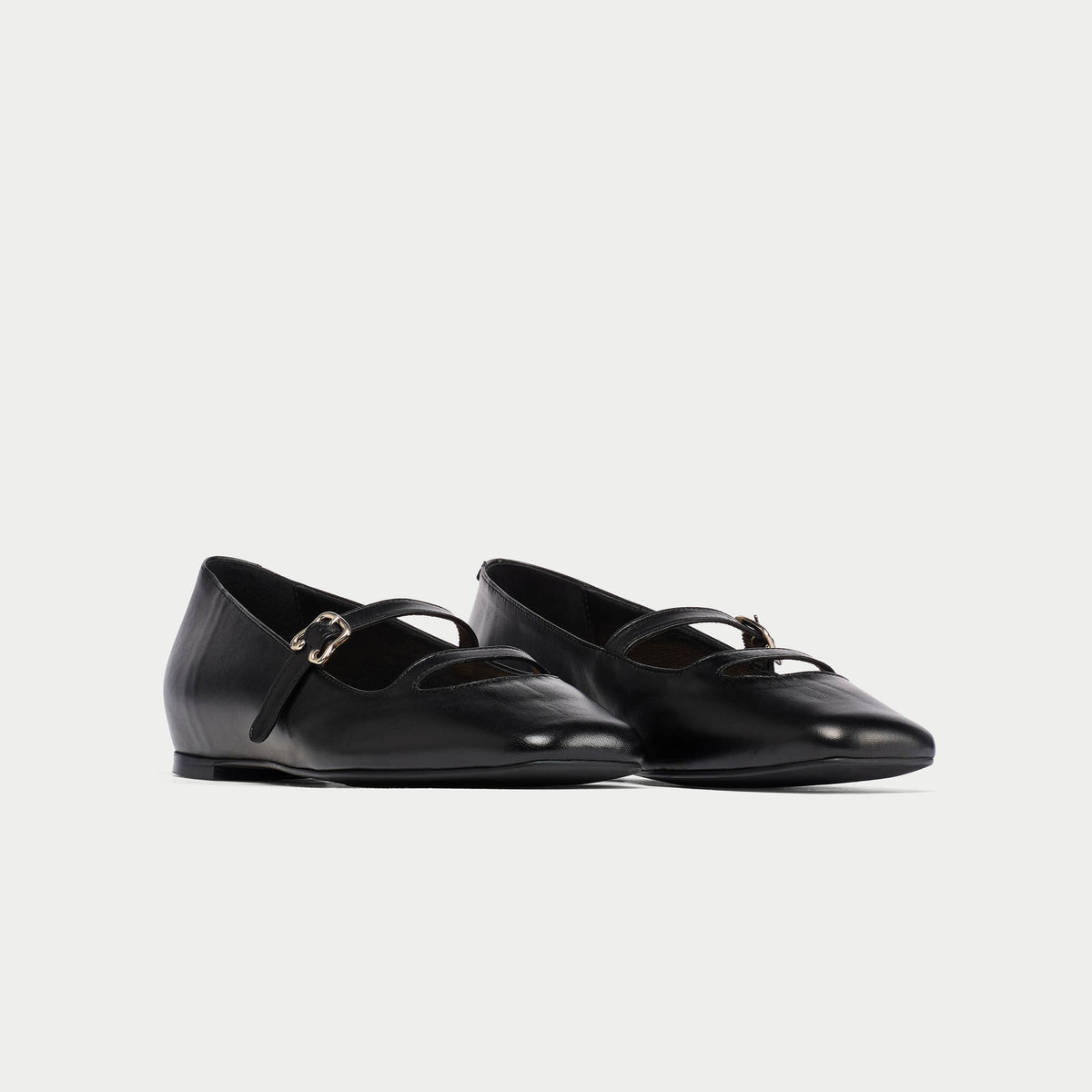 Alexa - Black Leather Ballerinas (image 2)
