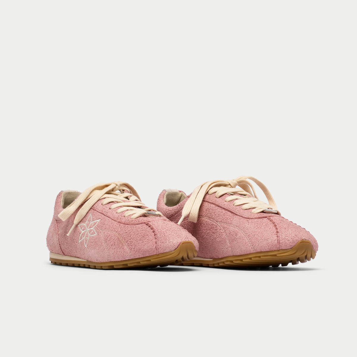 Aurora - Baby Pink Suede Wide Fit Trainers (image 5)