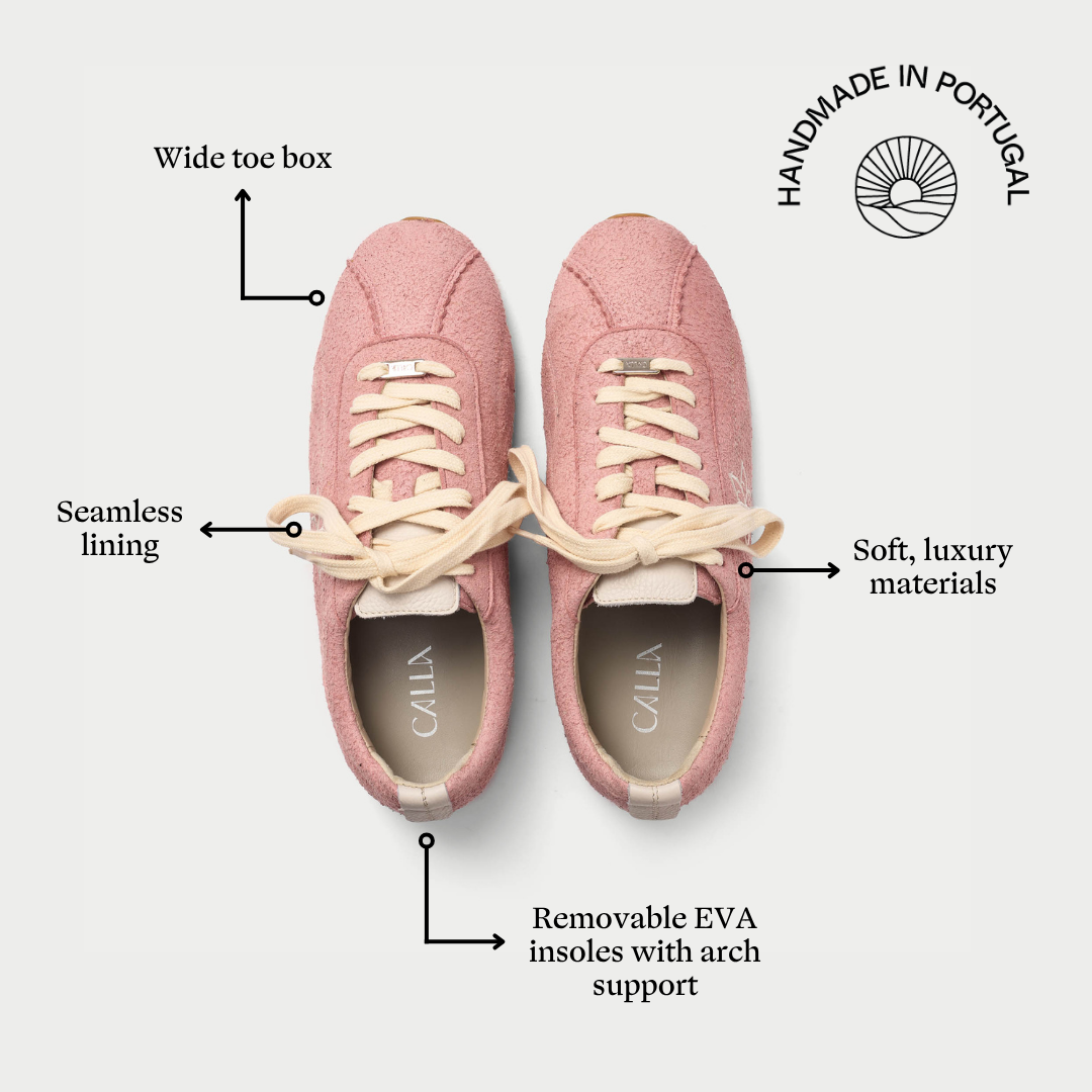Aurora - Baby Pink Suede Wide Fit Trainers (image 8)