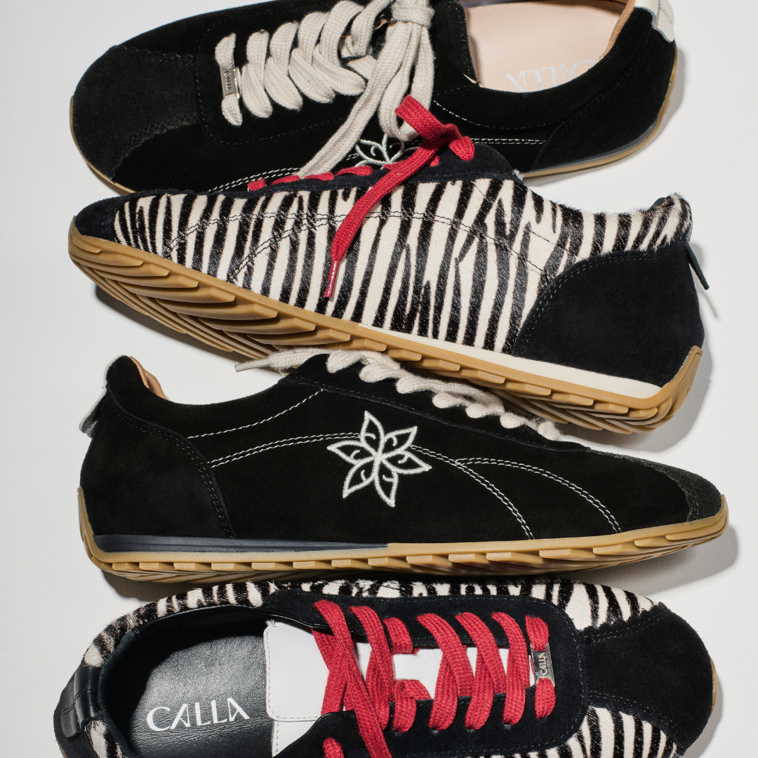 Aurora - Black Suede Wide Fit Trainers