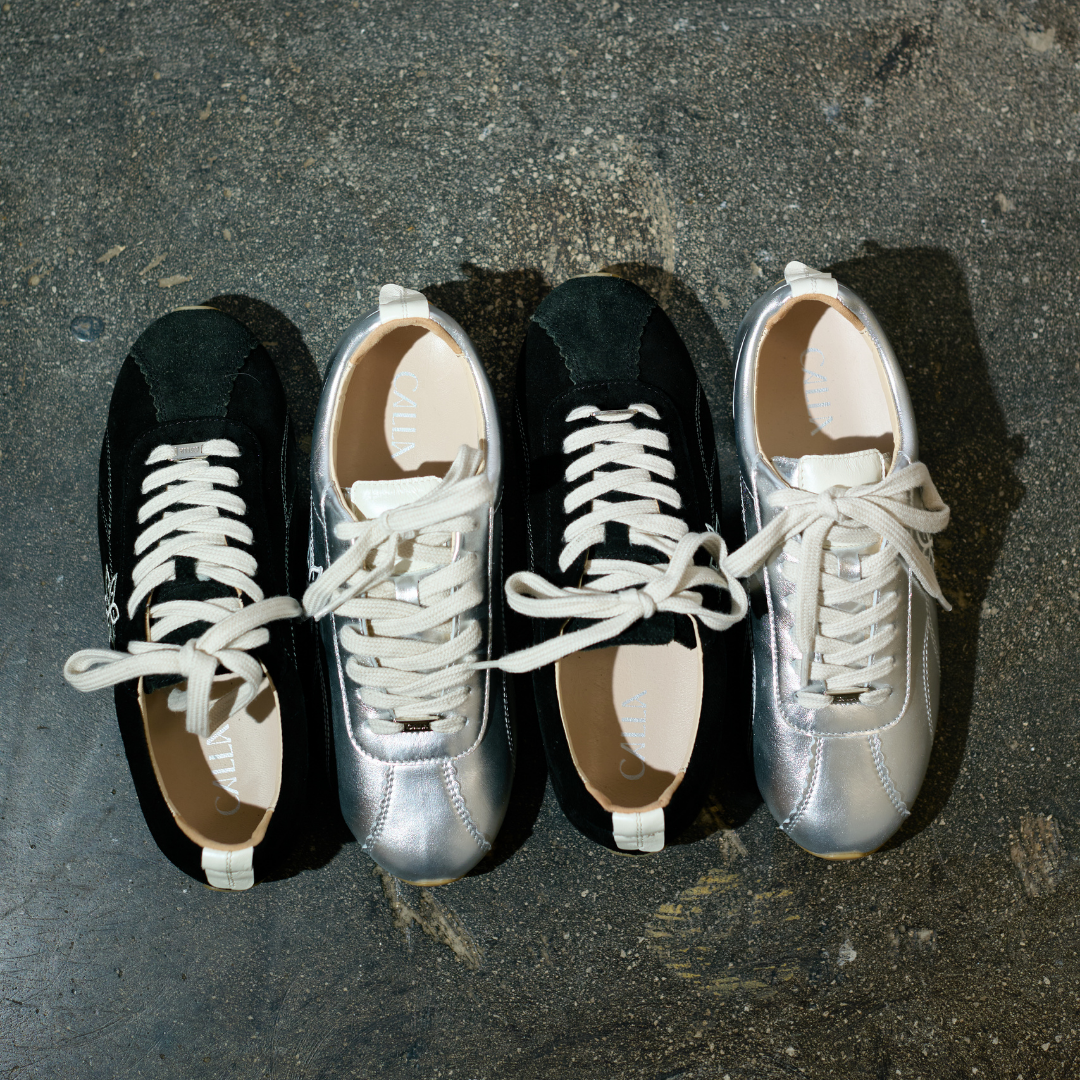 Aurora - Black Suede Wide Fit Trainers