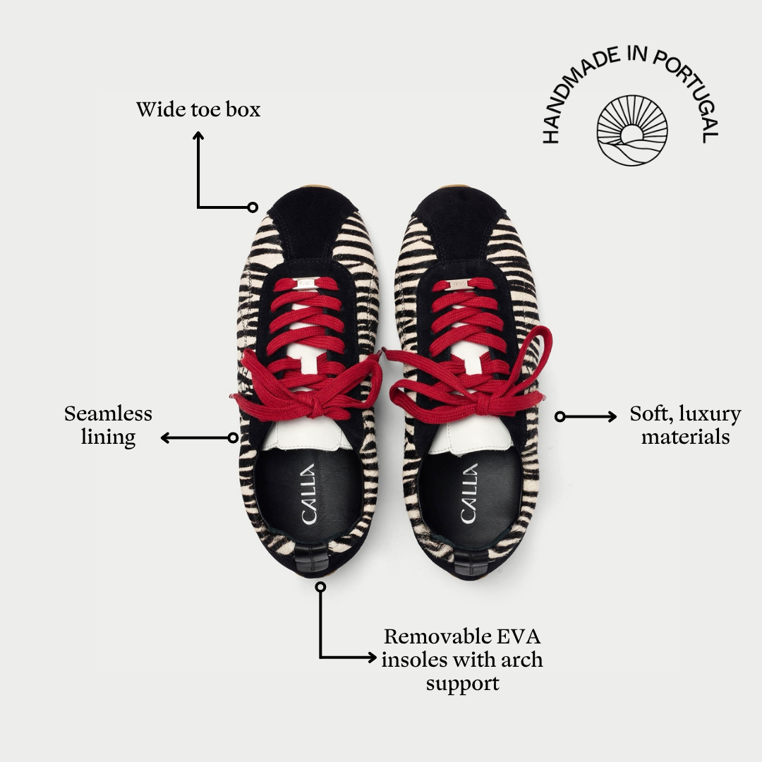 Aurora - Zebra Wide Fit Trainers