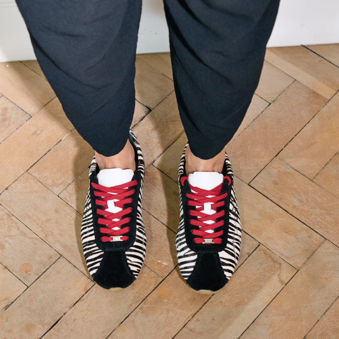 Aurora - Zebra Wide Fit Trainers