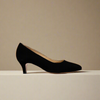 ava suede heels for bunions side view