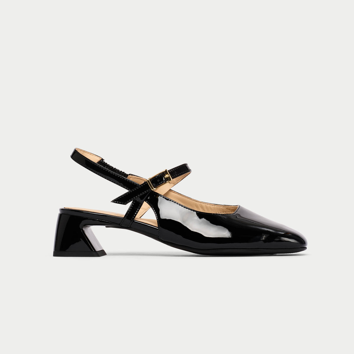 Betty - Black Patent Slingbacks (image 1)
