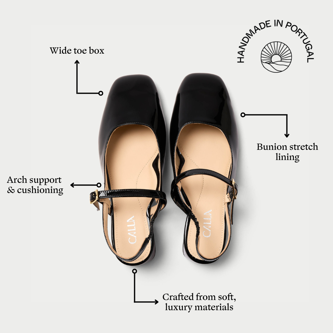 Betty - Black Patent Slingbacks (image 5)
